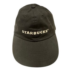 Starbucks Strapback Adjustable Hat Cap Black‎ Employee Uniform Cosplay Halloween